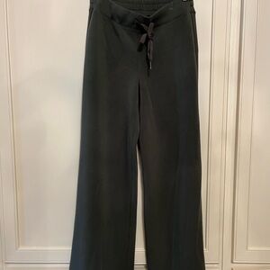SPANX Gray/Green Wide Leg Track Pants with Drawstring